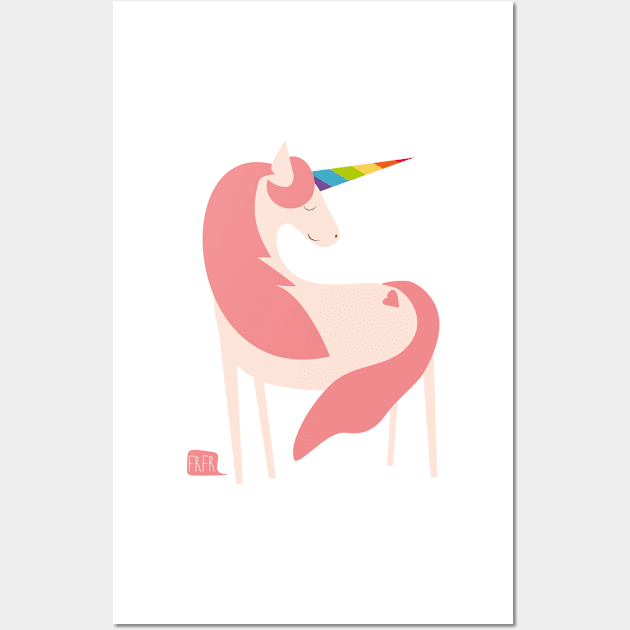 Rainbow Unicorn Wall Art by FrFr